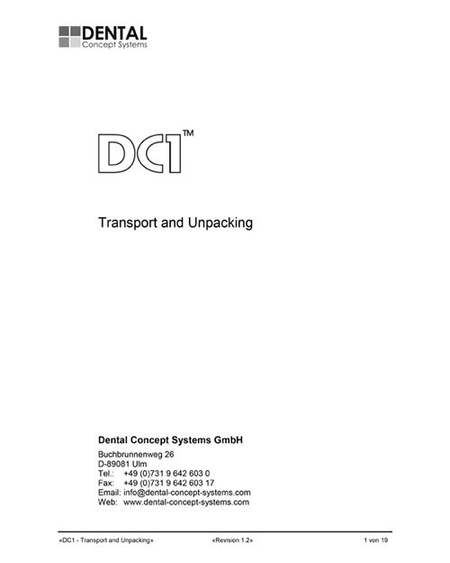 dcs dc1 transport and unpacking documentation