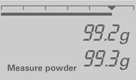 Vario Balance Dosing Device Screen - Measuring Powder